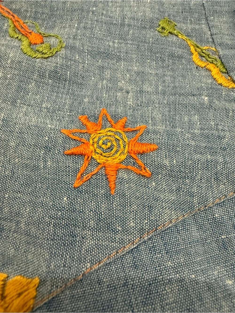 BRUTUS Light Blue Vintage Embroidered Western Shirt Sz S